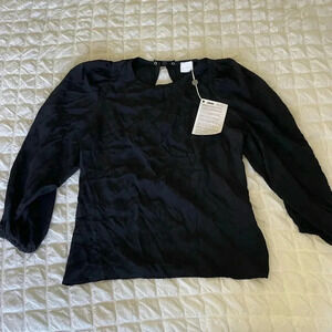 Merci Italia black acetate silk blouse